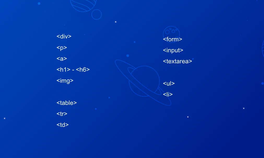 Lista podstawowych znaczników HTML na start