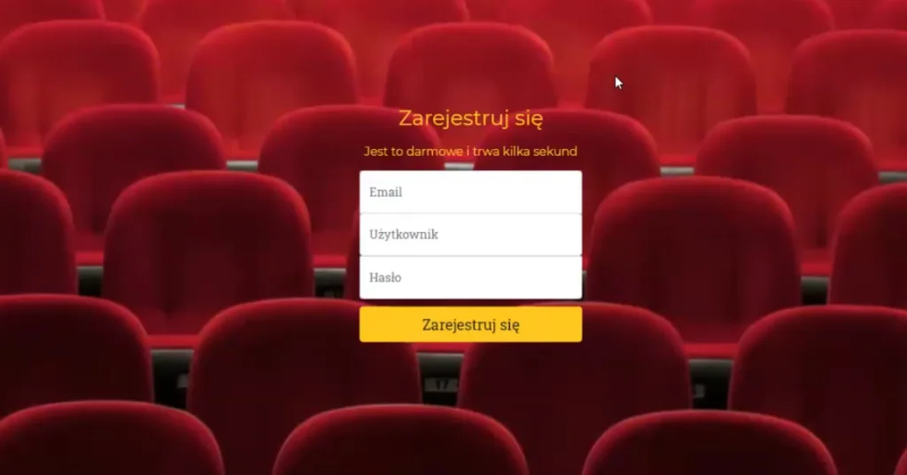 Formularz rejestracji konta w aplikacji Kulturalni