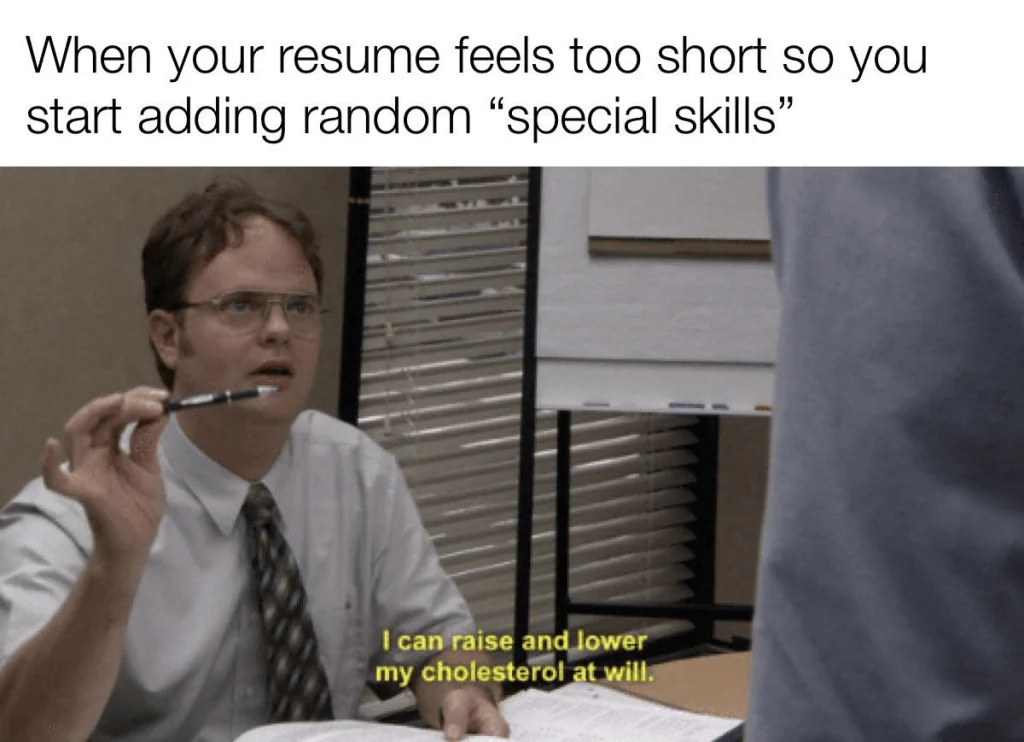 Mem o rozbudowanej sekcji umiejętności w CV