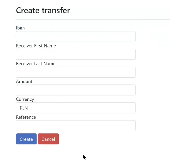 Lista transferów z wyszukiwarką i filtrem dat