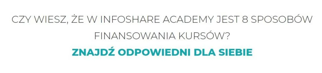 Sprawdź możliwości dofinansowania szkoleń w infoShare Academy