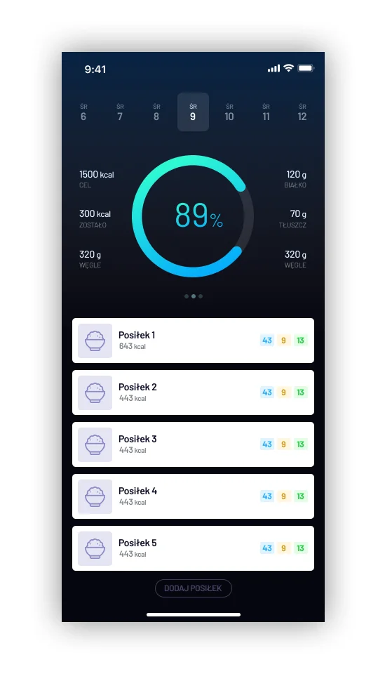 Projekt aplikacji mobilnej z warsztatu Figmy